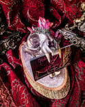 Rose Gold, Pink Halo Aura Quartz & Pink Tourmaline - Bobcat Skull Bus