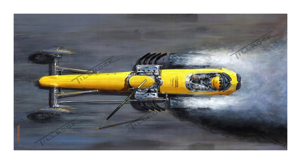 Image of The Greer - Black - Prudhomme Dragster  Color 13"x19" Print