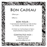 Bon cadeau -  "Repro sur toile 80x80 cm"