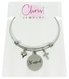 Blessed Stainless steel expandable bangle bracelet