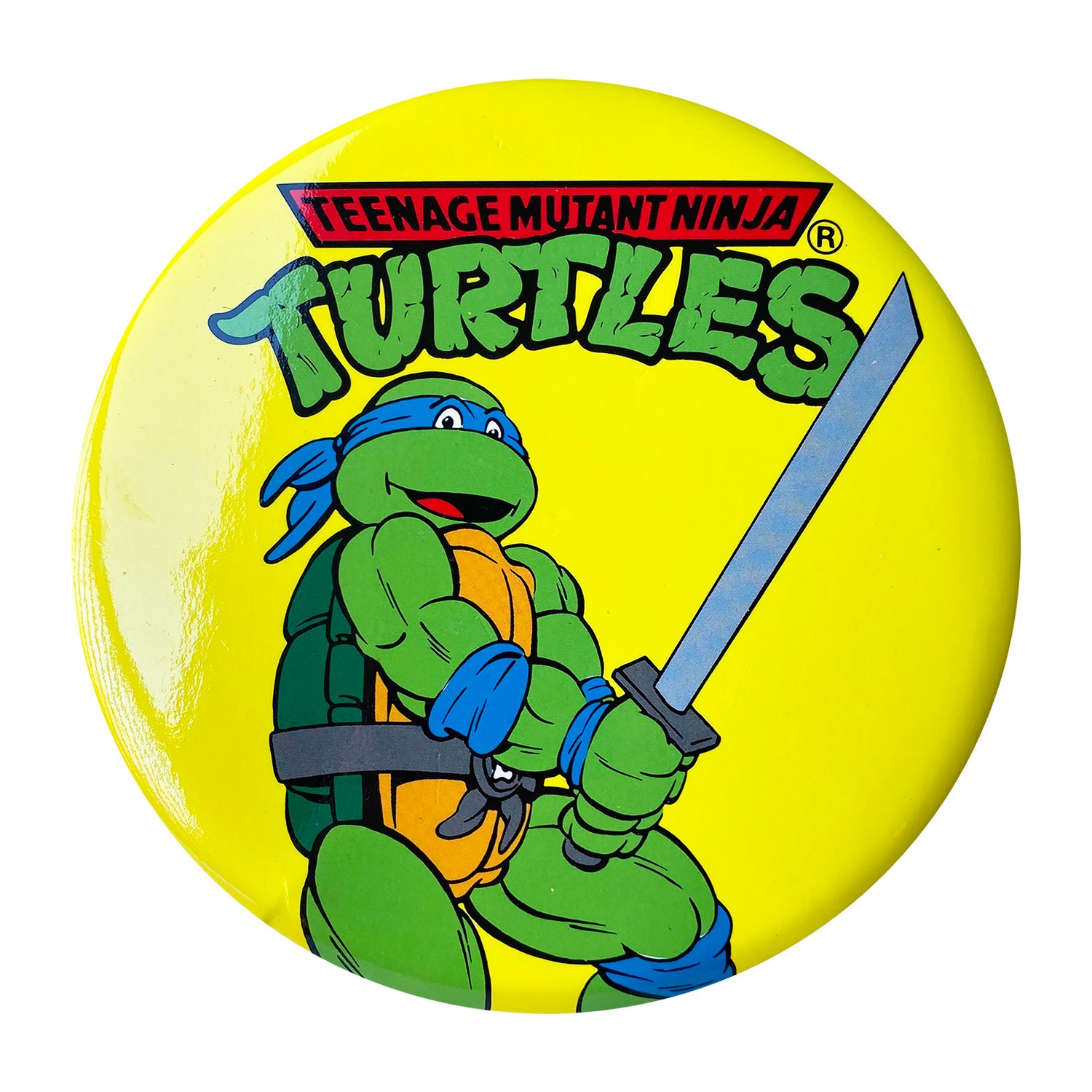 Teenage Mutant Ninja Turtles 6" Great Big Button – Cartoon Yellow Leonardo (1990)