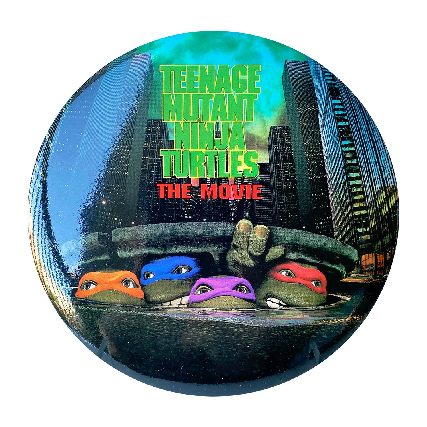 Teenage Mutant Ninja Turtles 6" Great Big Button – TMNT: The Movie Sewer Group Shot (1990)