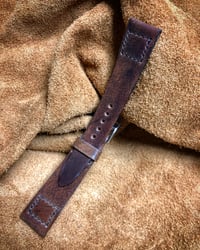 Image 5 of Marble #8 Shell Cordovan Box Stitch unlined watch strap