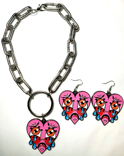 Image of Crybaby Heart O-Ring Necklace