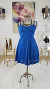 Cobalt Bustier Pleated Dress