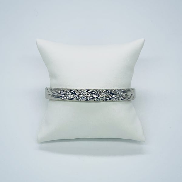 Image of “Leafy” White Gold Bangle