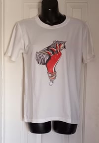 Image 1 of CASUAL O NECK PRINT WHITE T-SHIRT 