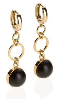 Elegant Gold and Black Stone Earrings