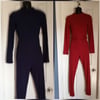 NAVY OR RUST SMALL RIBBED MOCK NECK PANT SET