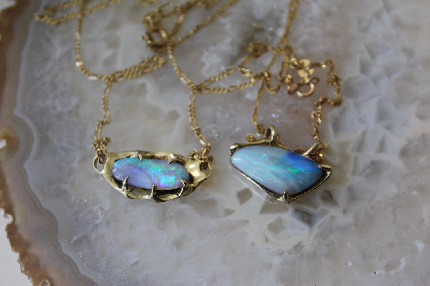 Image of Pastel Aurora Opal Necklace in 9ct gold.