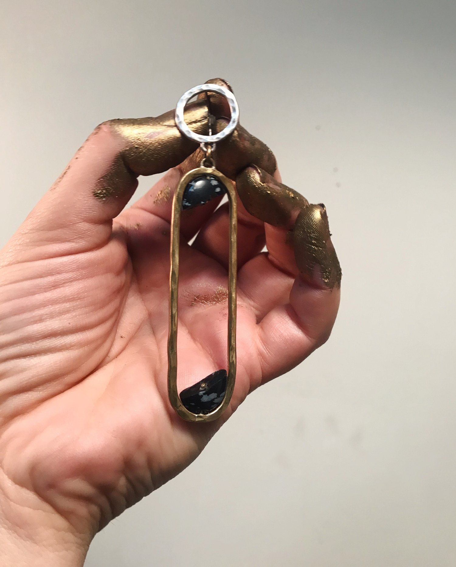 Image of Floating obsidian earrings, one of a kind