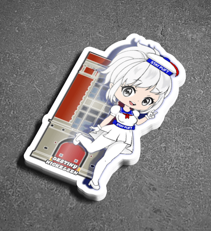 Image of MS. STAY PUFT FIREHOUSE STICKER