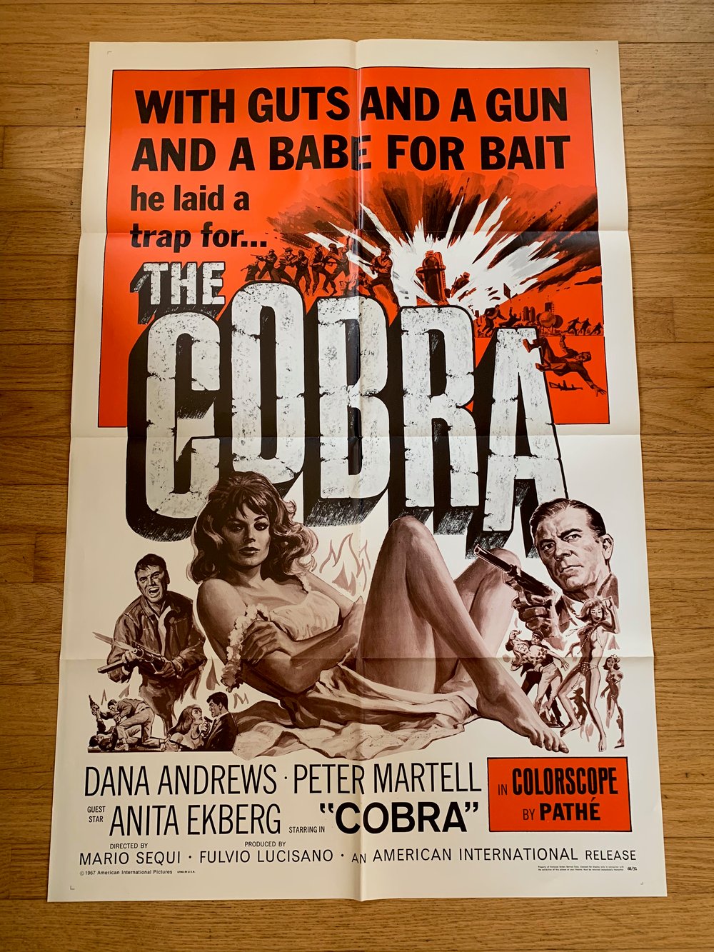 1967 THE COBRA Original U.S. One Sheet Movie Poster
