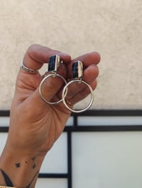 Image 2 of Snowflake Obsidian Hoops