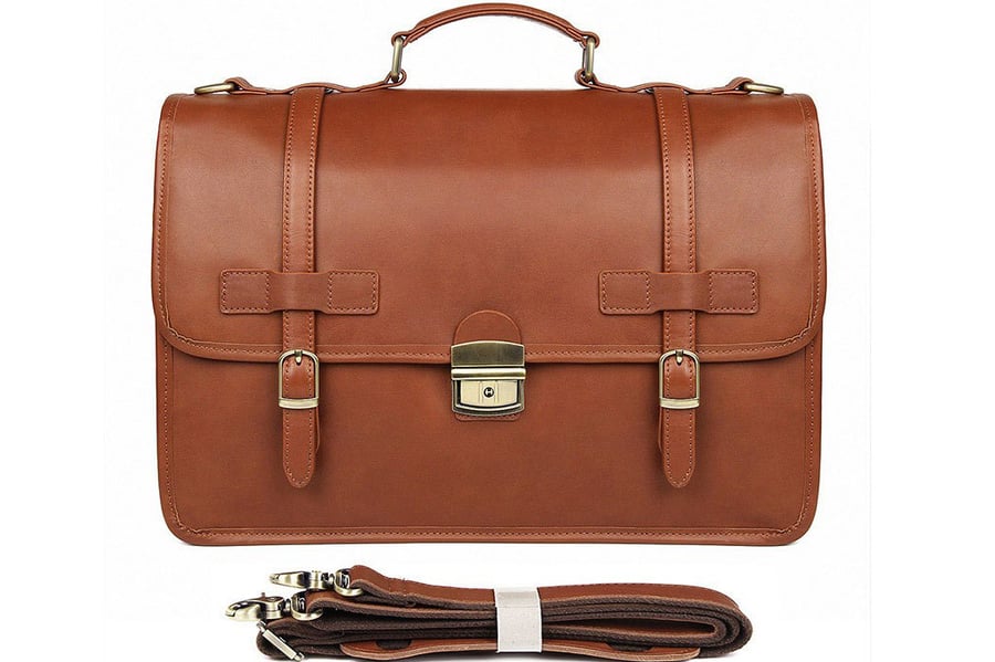 Image of Handmade Full Grain Leather Briefcase Man Laptop Bag JMD7397