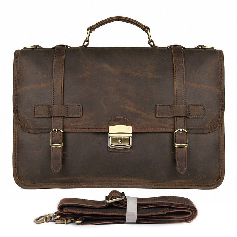 Handmade Full Grain Leather Briefcase Man Laptop Bag JMD7397 ...