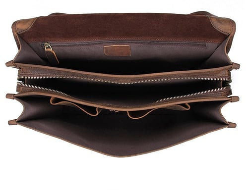 Image of Handmade Full Grain Leather Briefcase Man Laptop Bag JMD7397