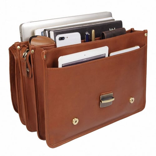 Handmade Full Grain Leather Briefcase Man Laptop Bag JMD7397 ...
