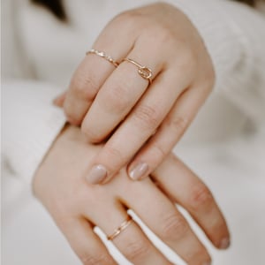 Image of 9ct Rose Gold Knot Stacking Ring