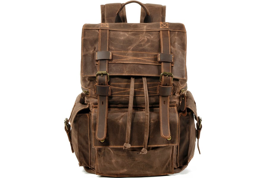 Image of Waterproof Waxed Canvas Backpack Rucksack Travel Backpack MC9504