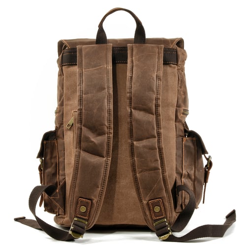 Image of Waterproof Waxed Canvas Backpack Rucksack Travel Backpack MC9504