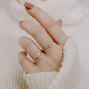 Image of Set of 2 Square Silver Stacking Rings