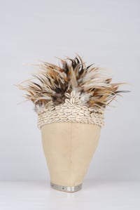 Image 1 of Feather and Shell Crochet Headdress (Natural Colour)