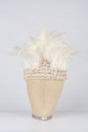 Feather and Shell Crochet Headdress (White Colour)