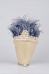 Feather and Shell Crochet Headdress (Grey Colour)