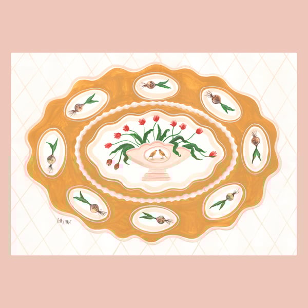Image of A3 Canary & Tulip Platter Print
