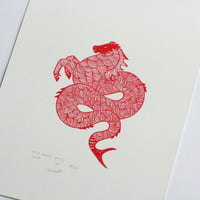 Hippocampus - Original Gocco Print
