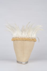 Mini Feather Shell crown Headdress (White/Cream)