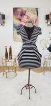 Plunge Neck Stripe Dress