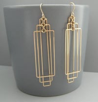 Modern Gold Art Deco Earrings