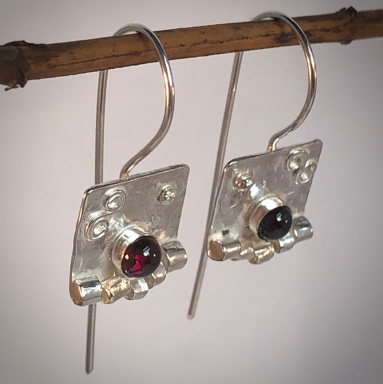 not for sale Rhodolite Garnet Silver Earrings