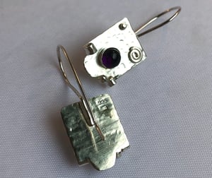 Amethyst Silver Earrings - Pair