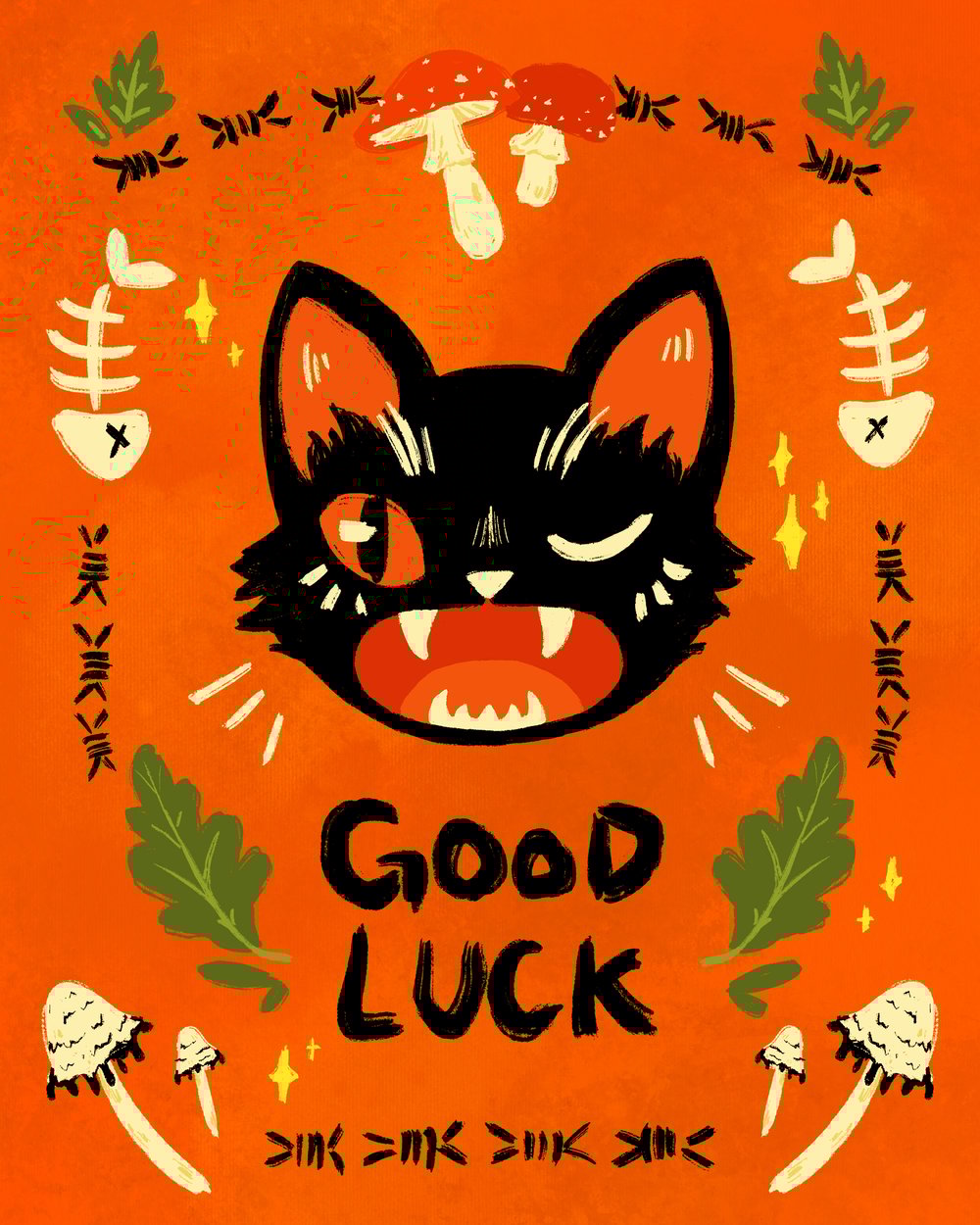 Good Luck Cat Print