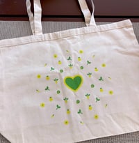 Image of Green Heart Canvas Oversized Tote