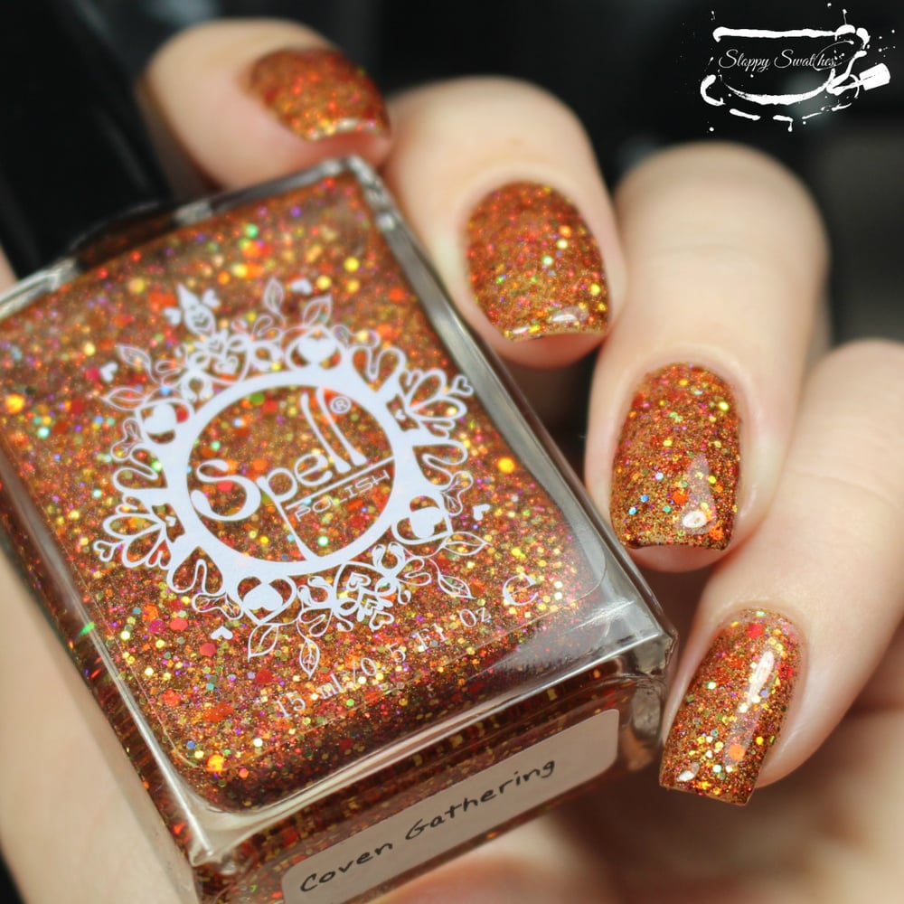 Image of ~Coven Gathering~ orange jelly w/orange, gold, copper & bronze glitter and scattered holo!
