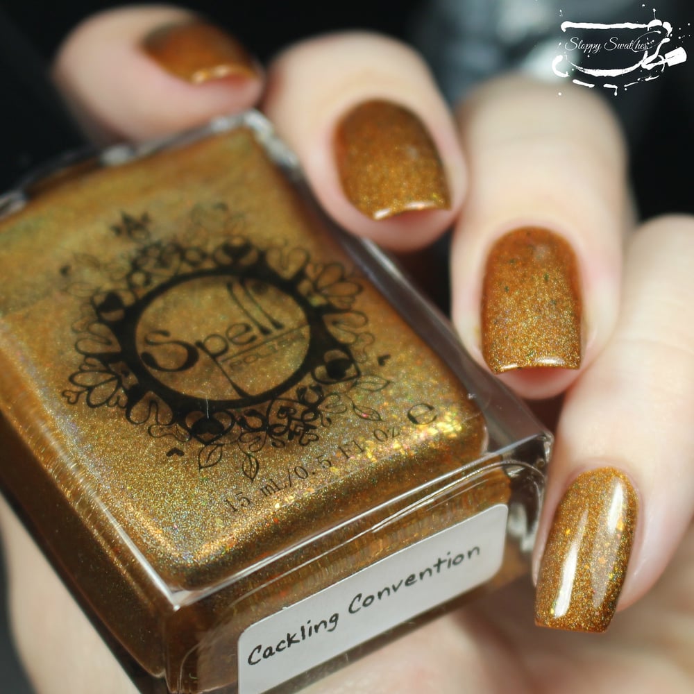 Image of ~Cackling Convention~ bronze holo w/gold, pink and multichrome flakes!