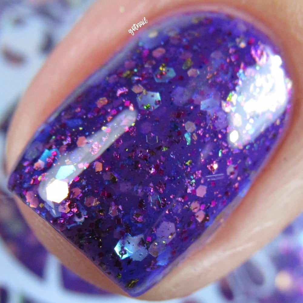 Image of ~Witching Eyes~ purple jelly packed w/pink & opal glitters and multichrome flakes!