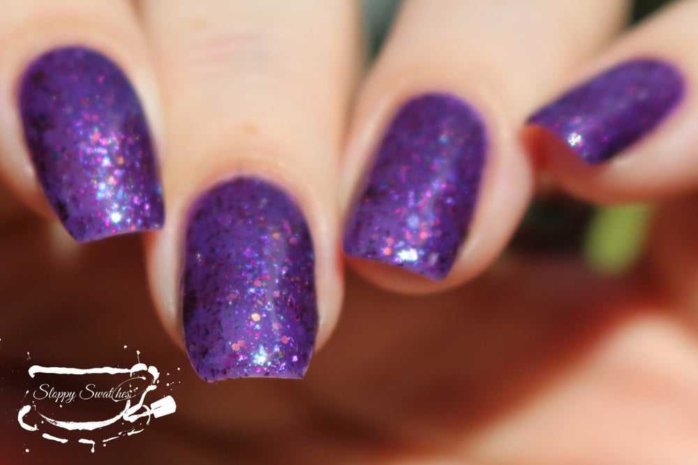 Image of ~Witching Eyes~ purple jelly packed w/pink & opal glitters and multichrome flakes!