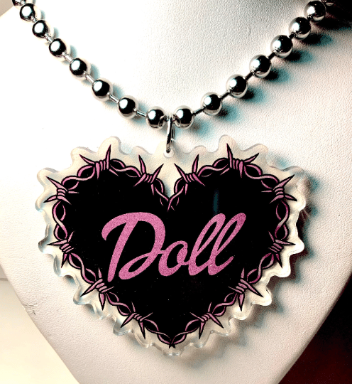 Image of DOLL Barbed Wire Heard Ball-Chain Necklace