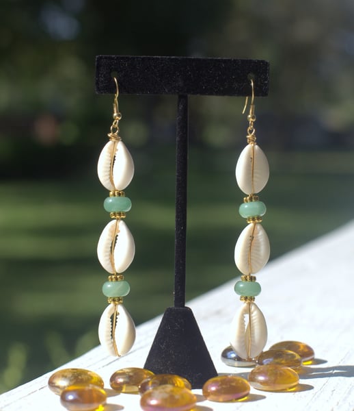 Image of Cowrie Glam Earrings!