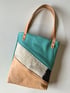 COLLAGE LEATHER TOTE - TURQUOISE Image 2