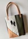 COLLAGE LEATHER TOTE - GREEN