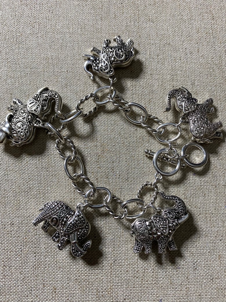 Image of Elephant Charm Bracelet 