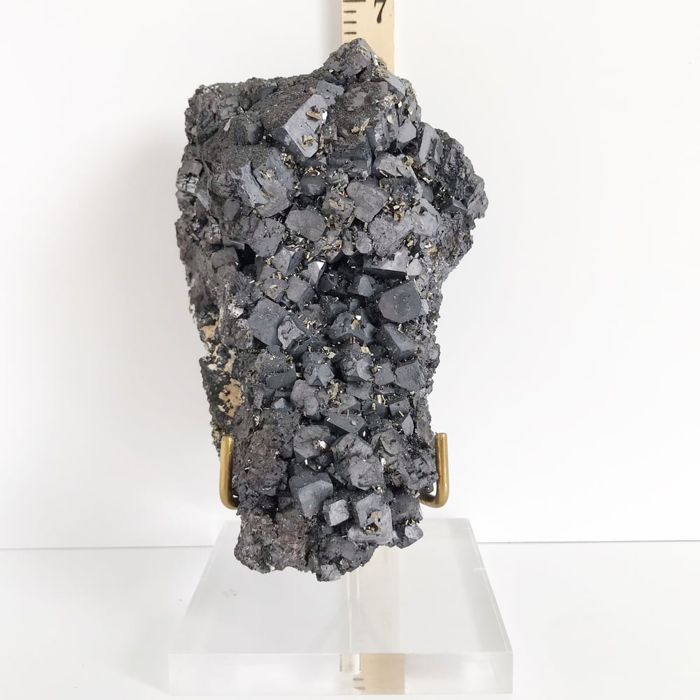 Image of Galena/Pyrite no.41 + Lucite and Brass Stand