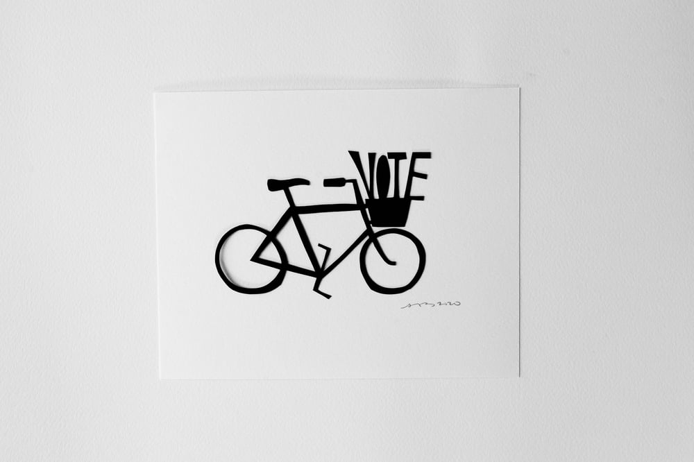 Image of Vote Bicycle {Original Papercut - 8x10"}