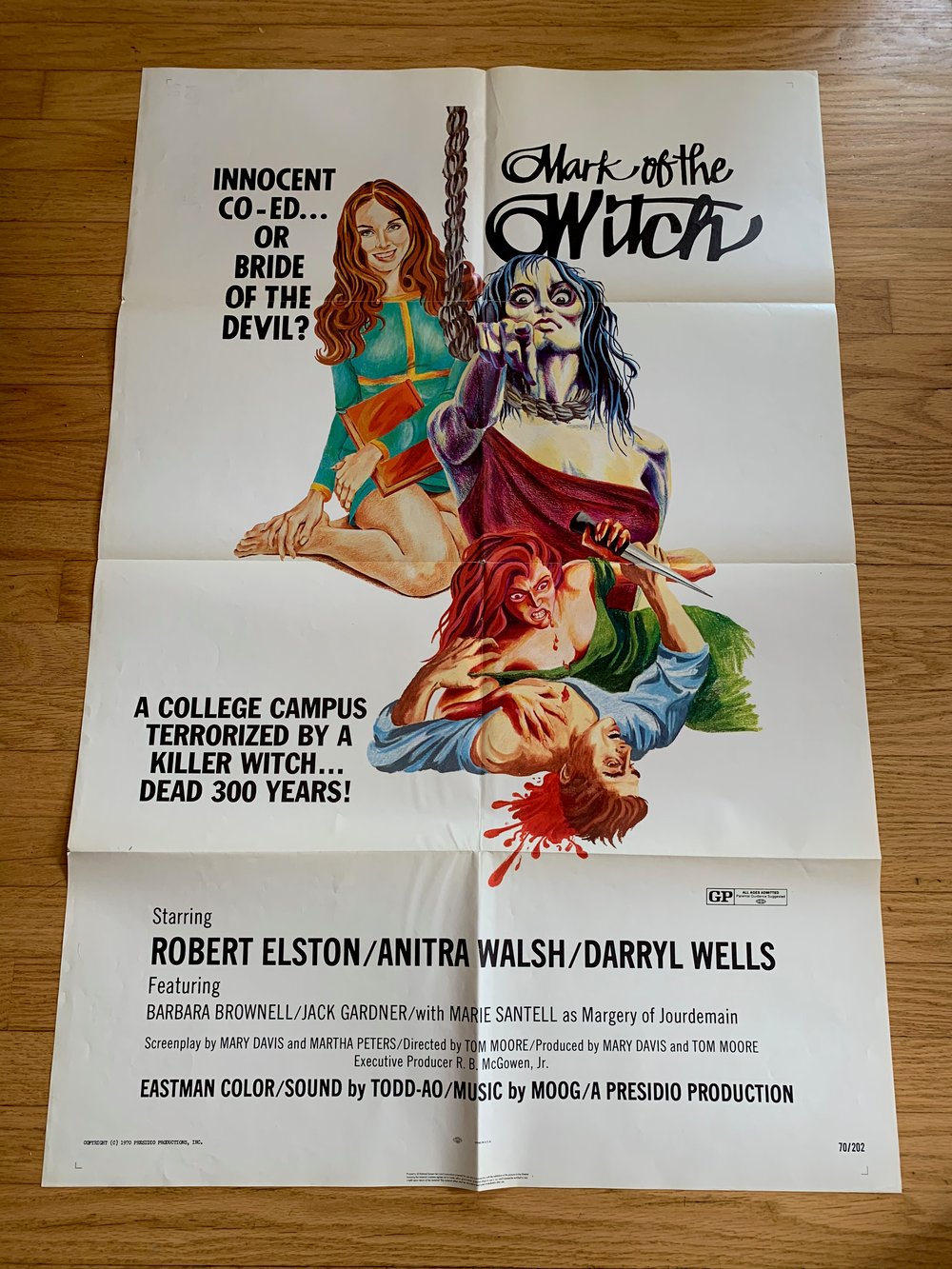 1970 MARK OF THE WITCH Original U.S. One Sheet Movie Poster